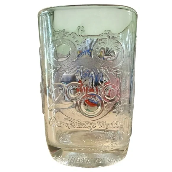 Mickey Mouse Walt Disney World Parks 3D Square Cups 2000 McDonalds Glass - Picture 3 of 10